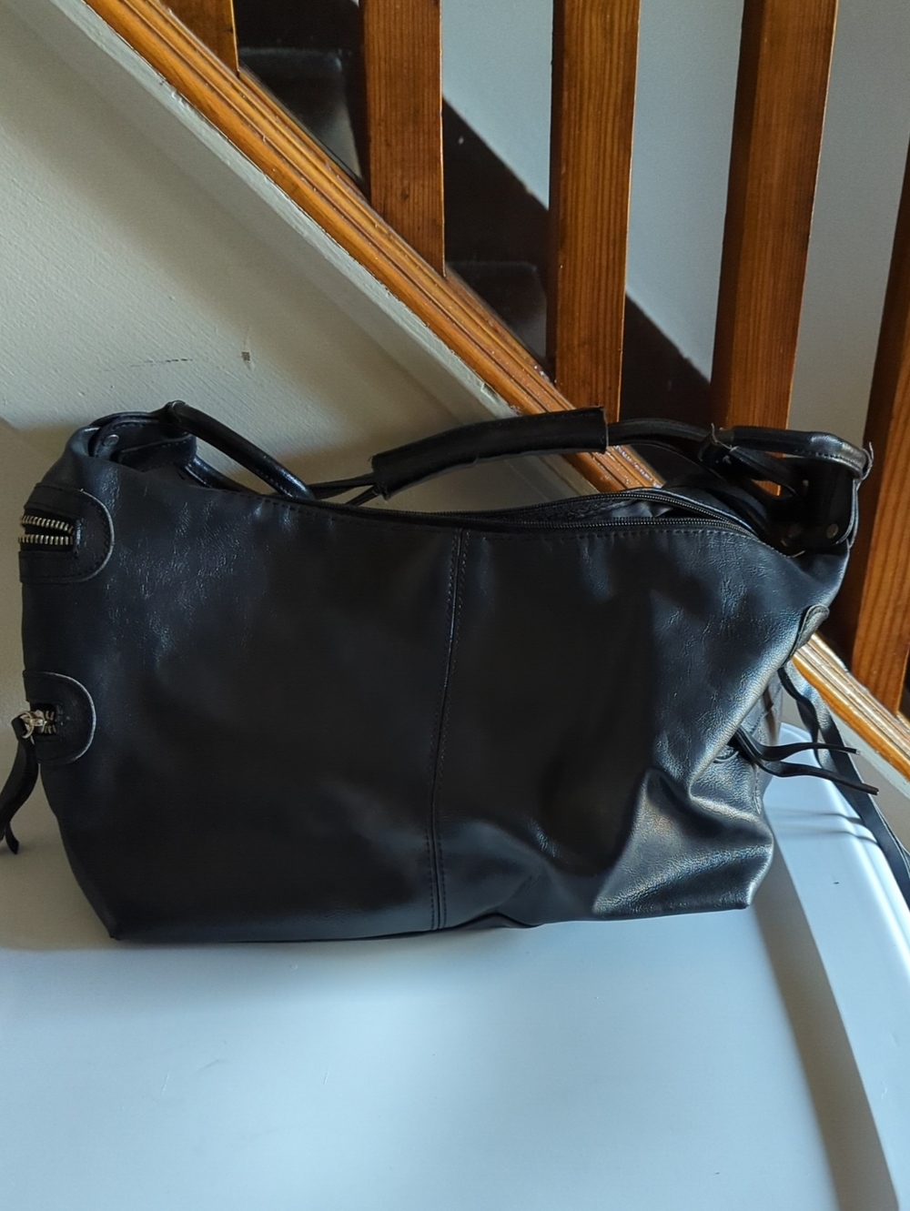 Classic Black Leather Aldo Shoulder Bag